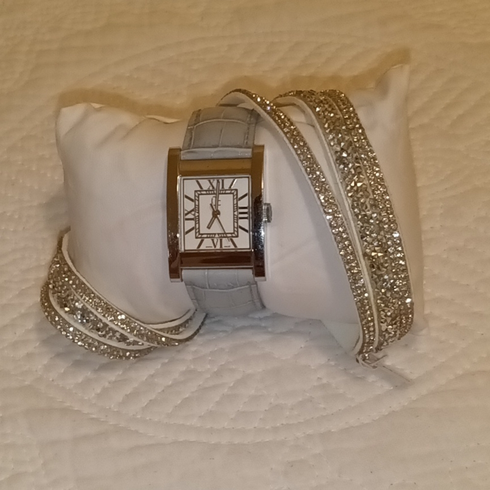 Guess Light Blue Leather Band Watch